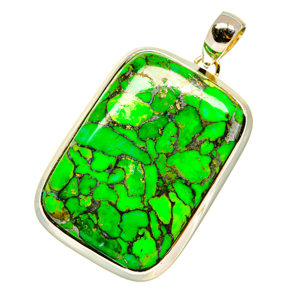Green Copper Composite Turquoise Pendants handcrafted by Anasilvercos - PD4712