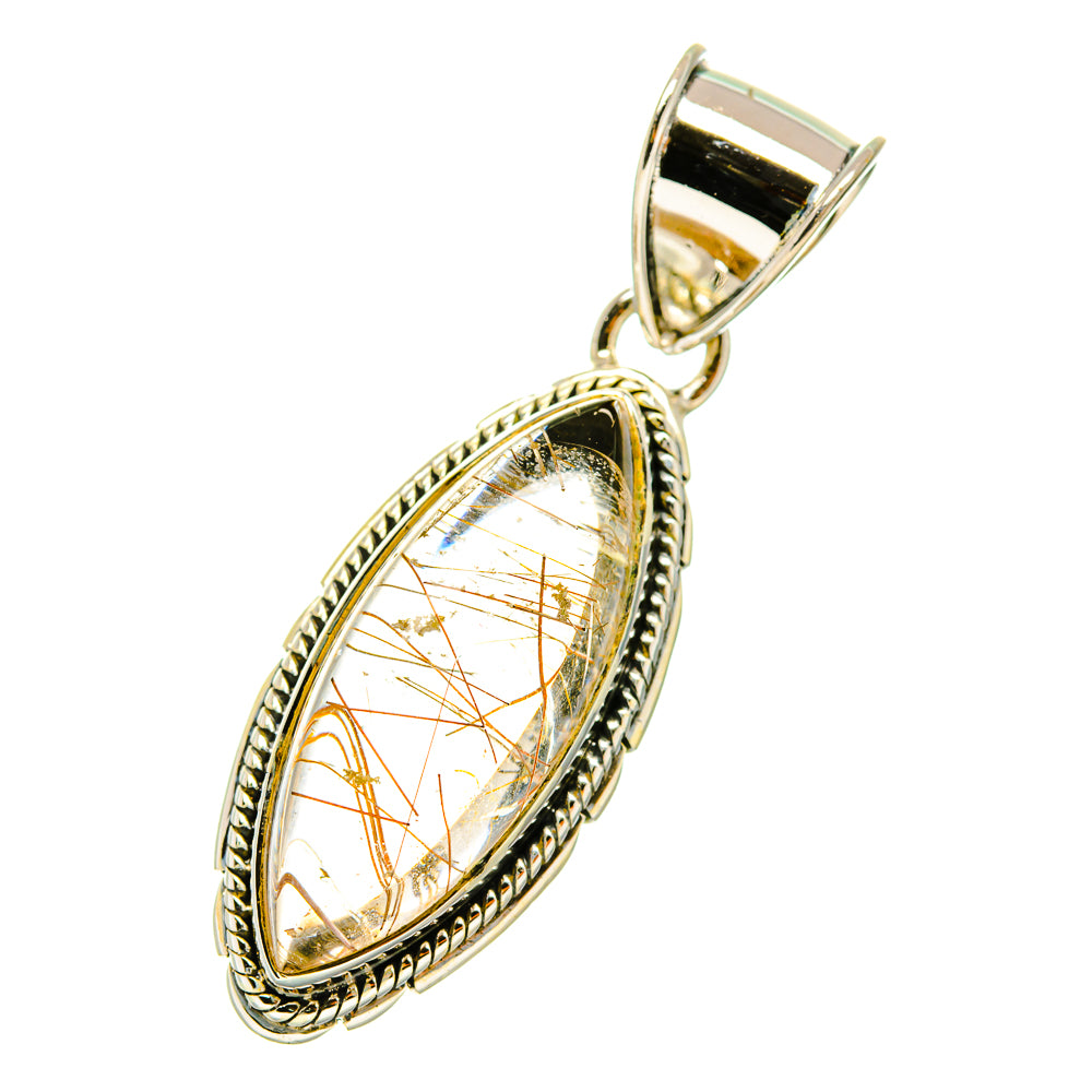 Rutilated Quartz Pendants handcrafted by Anasilvercos - PD4718