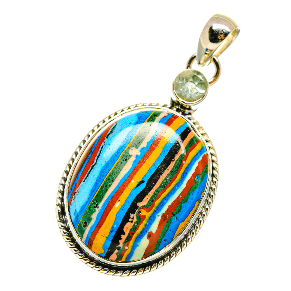 Rainbow Calsilica Pendants handcrafted by Anasilvercos - PD4763
