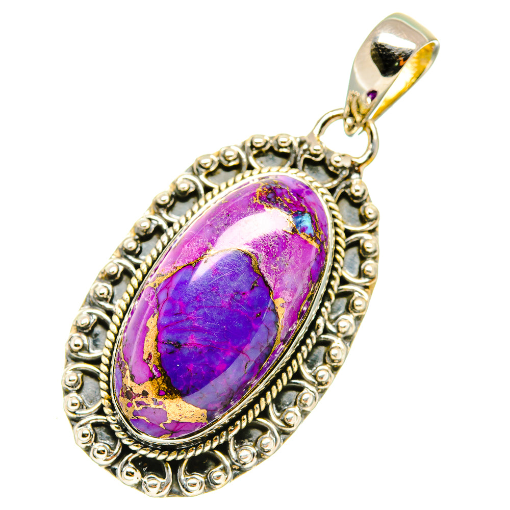 Purple Copper Composite Turquoise Pendants handcrafted by Anasilvercos - PD4772