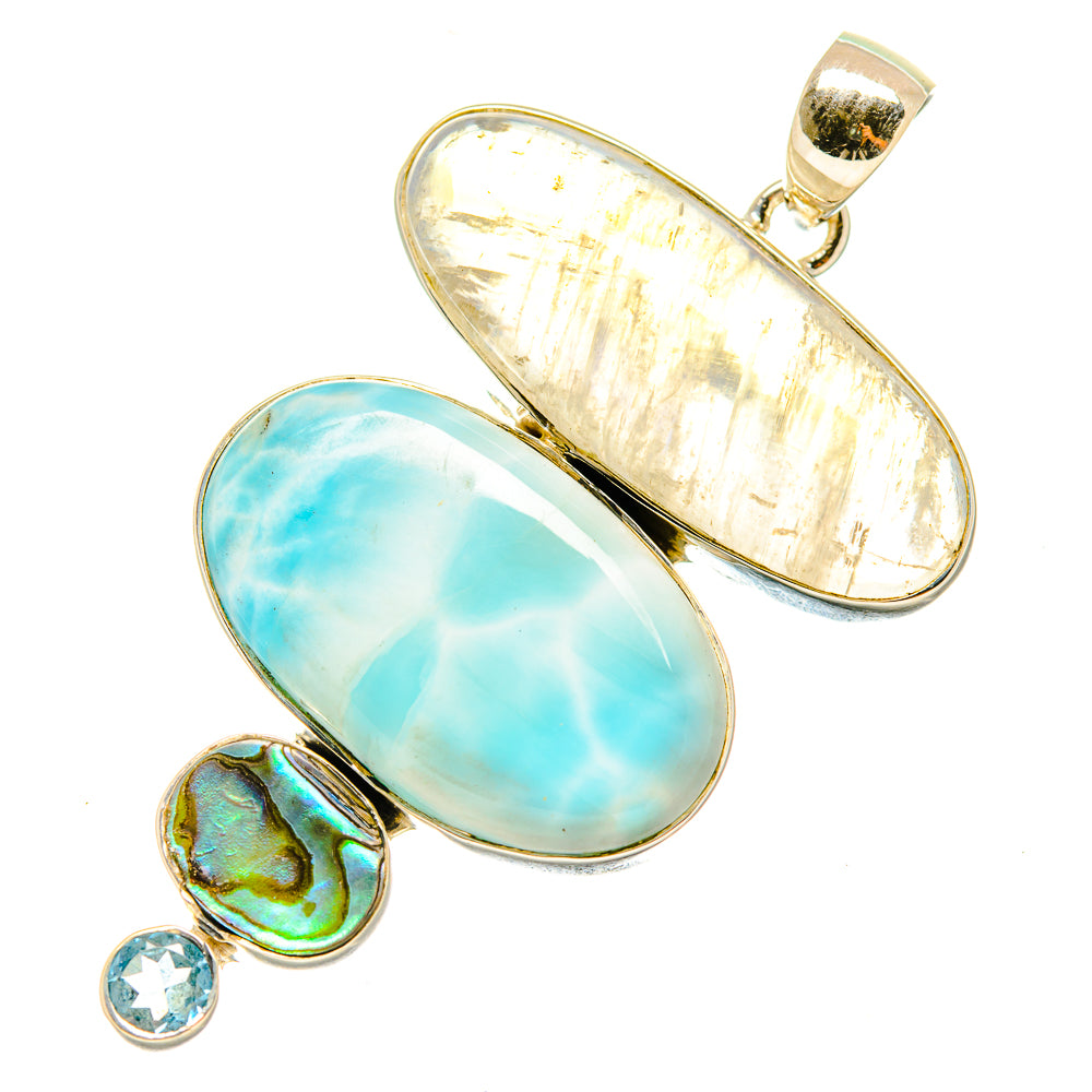 Rainbow Moonstone Pendants handcrafted by Anasilvercos - PD4781