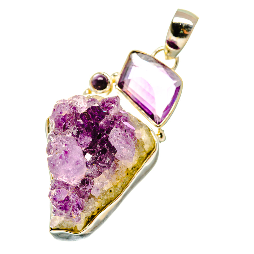 Amethyst Crystal Pendants handcrafted by Anasilvercos - PD4794