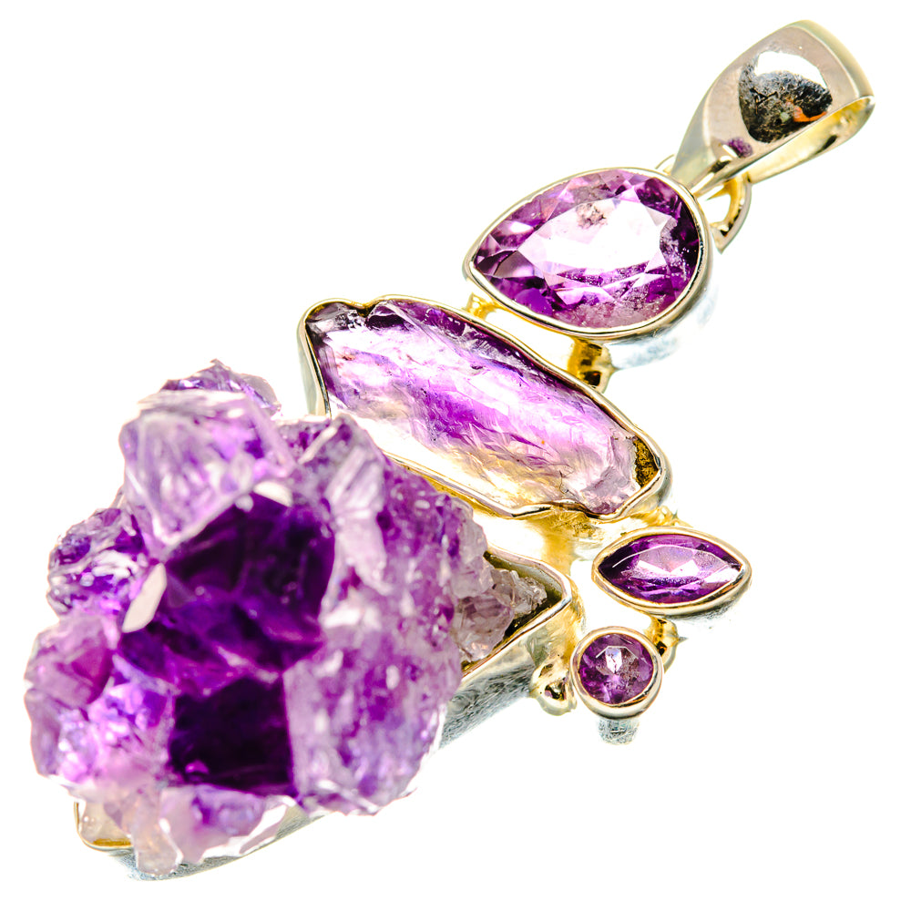 Amethyst Crystal Pendants handcrafted by Anasilvercos - PD4796