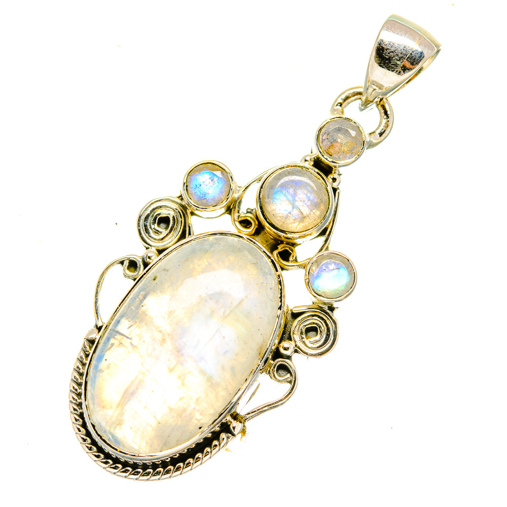 Rainbow Moonstone Pendants handcrafted by Anasilvercos - PD4812