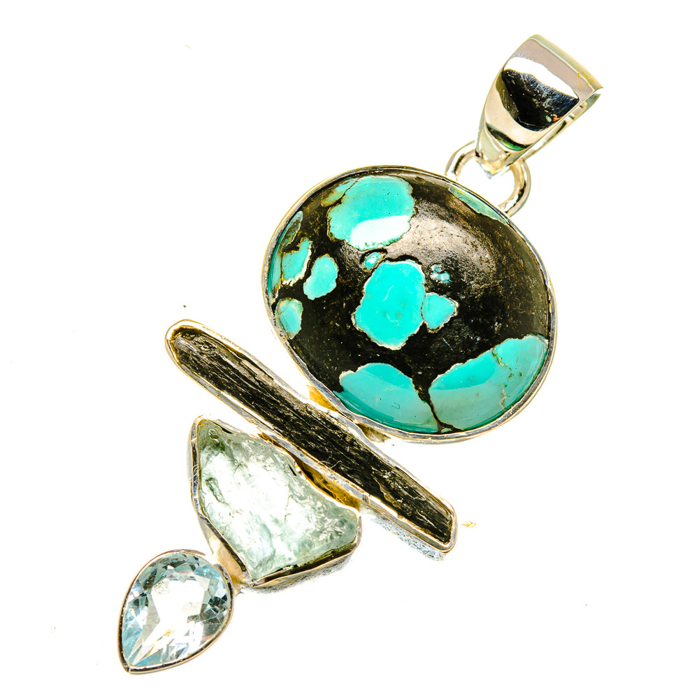 Tibetan Turquoise Pendants handcrafted by Anasilvercos - PD4814