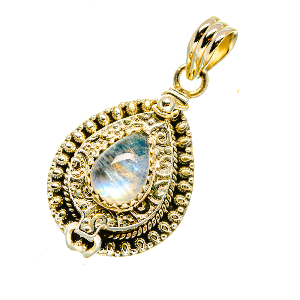 Rainbow Moonstone Pendants handcrafted by Anasilvercos - PD4835