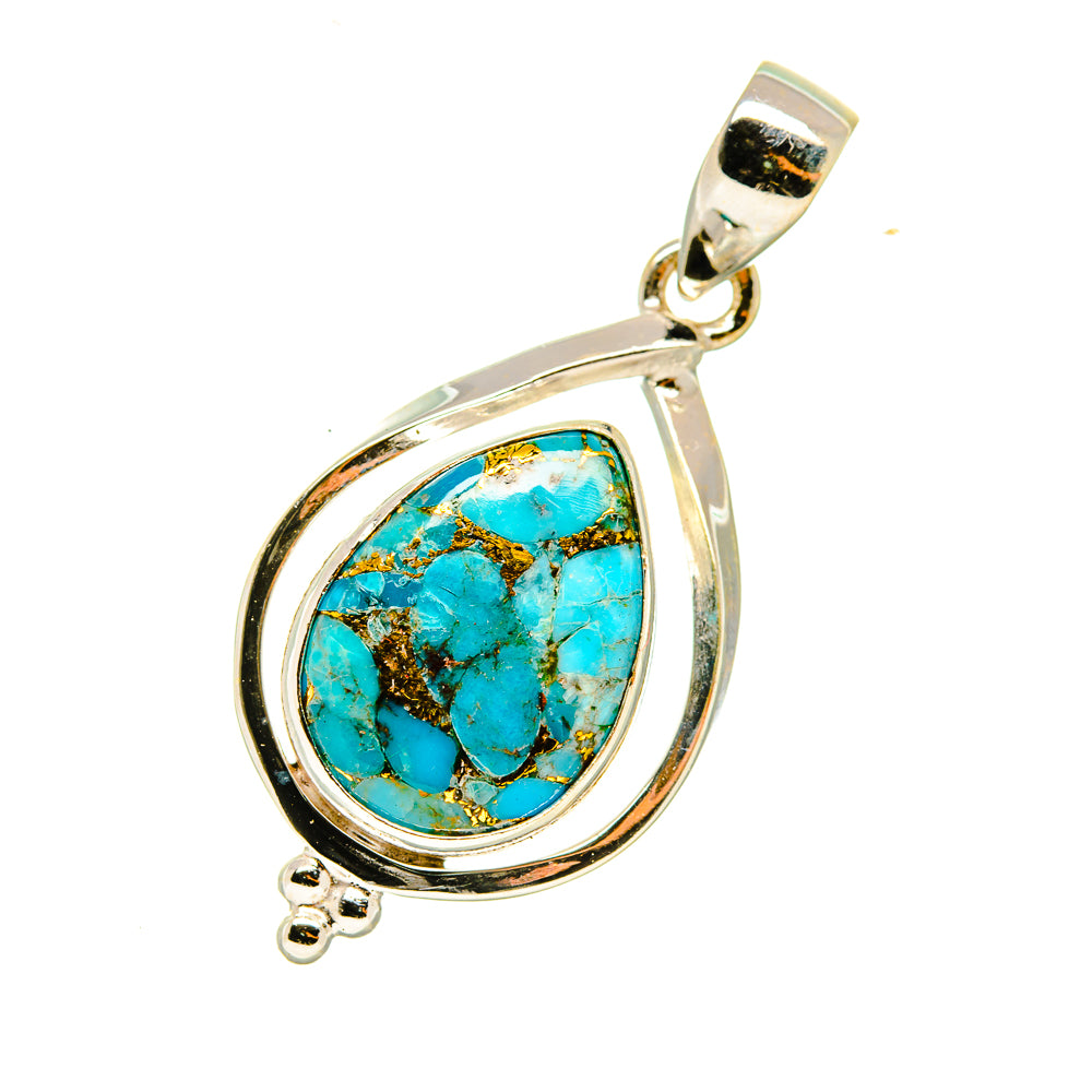 Blue Copper Composite Turquoise Pendants handcrafted by Anasilvercos - PD4837