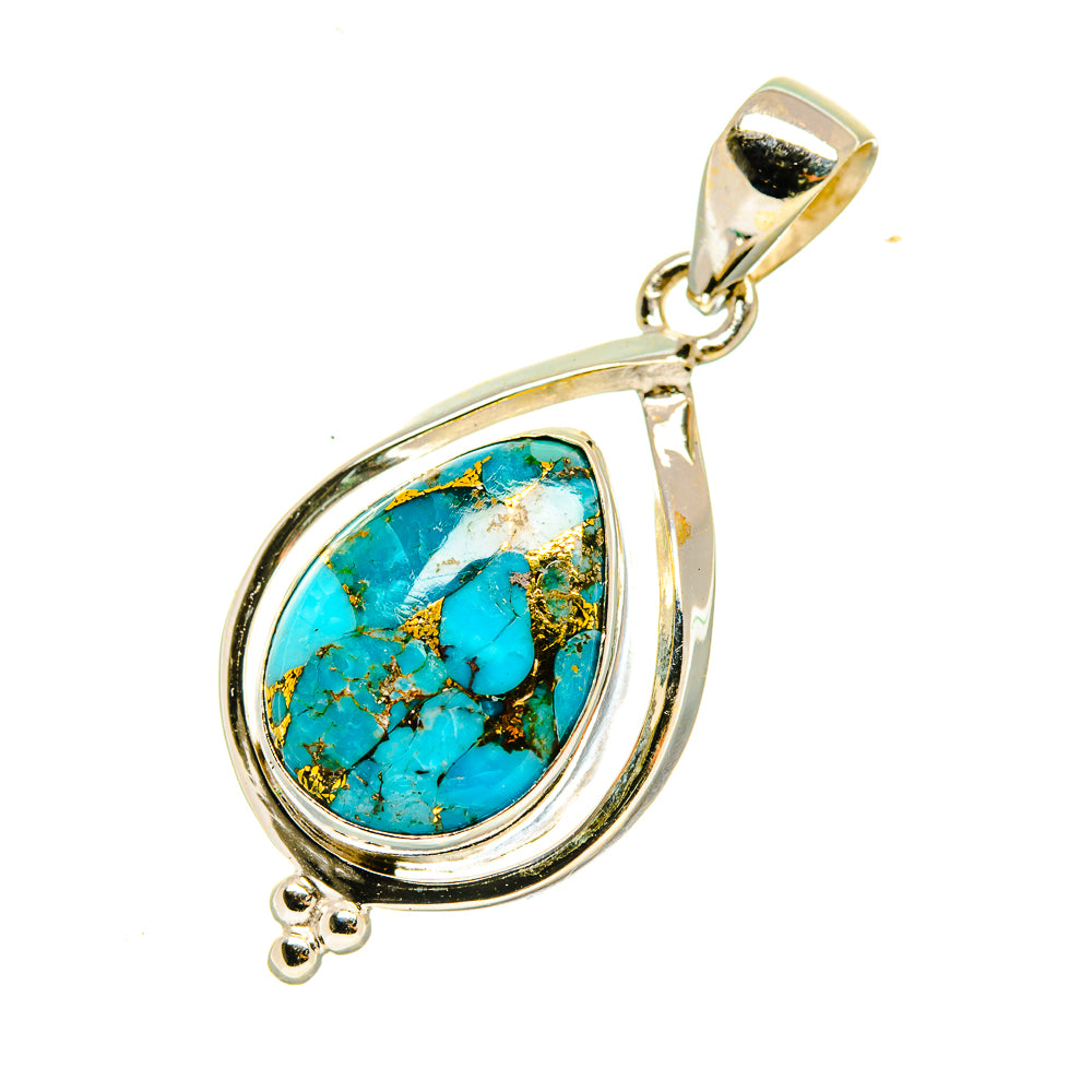 Blue Copper Composite Turquoise Pendants handcrafted by Anasilvercos - PD4838