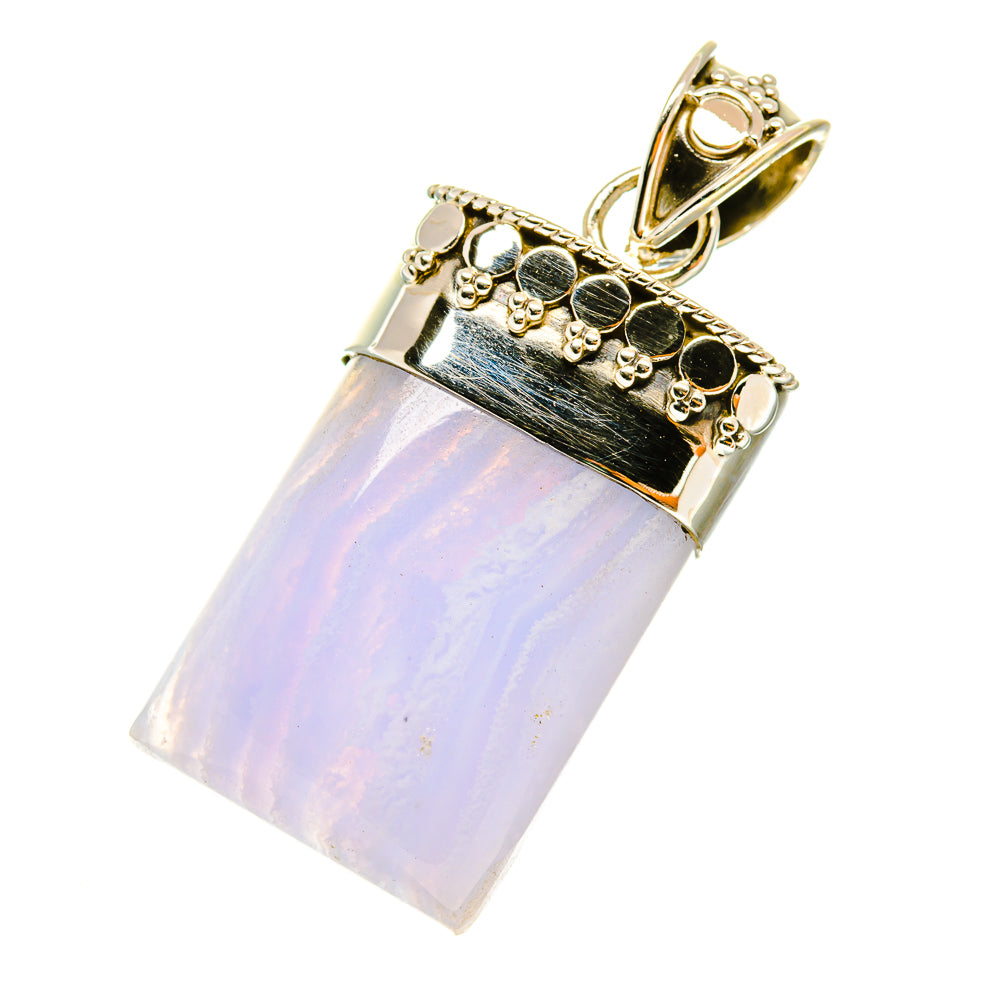 Blue Lace Agate Pendants handcrafted by Anasilvercos - PD4899