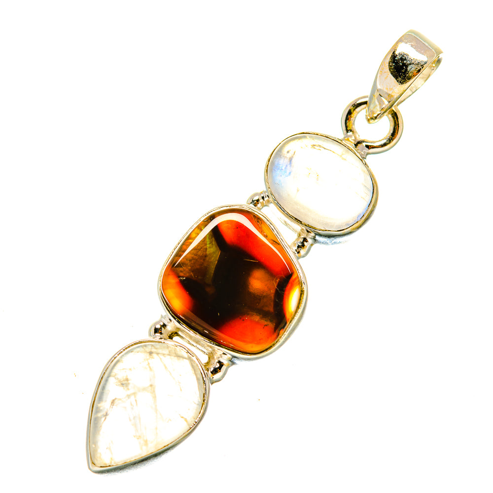 Mexican Fire Agate Pendants handcrafted by Anasilvercos - PD4974