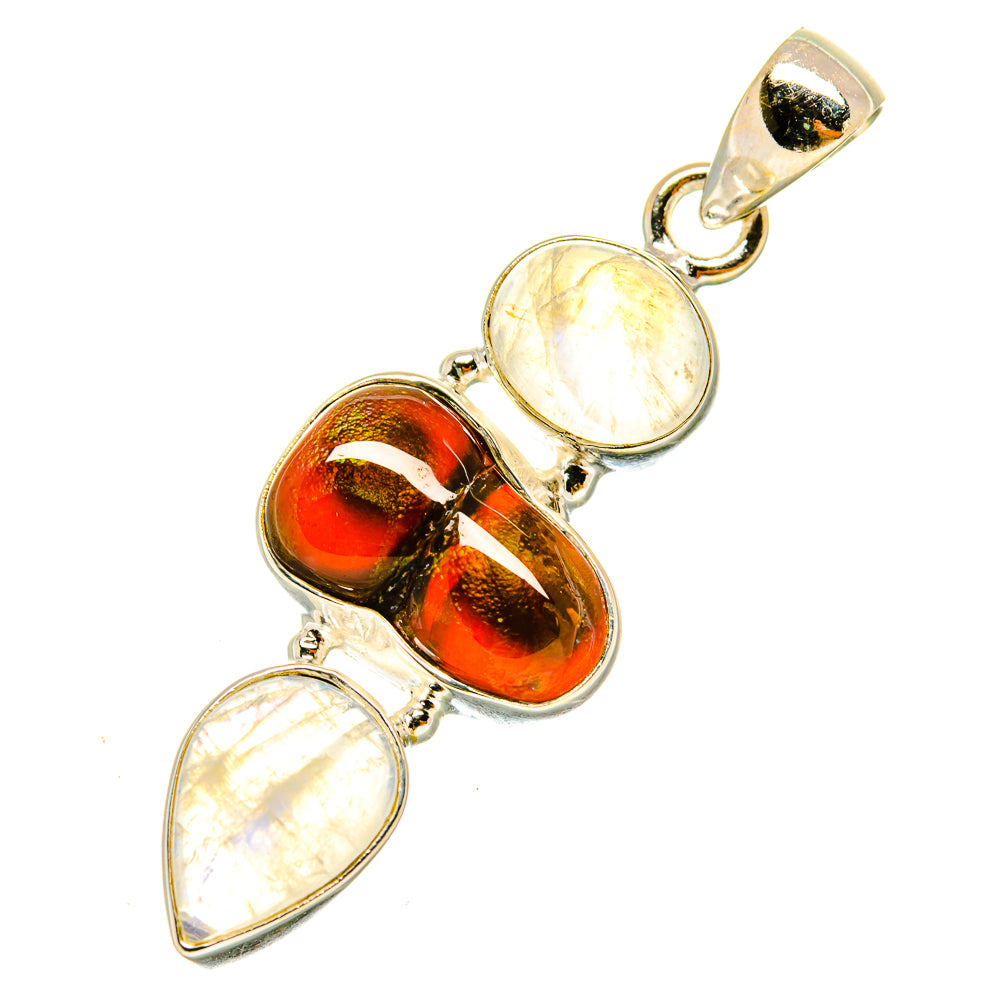 Mexican Fire Agate Pendants handcrafted by Anasilvercos - PD4976