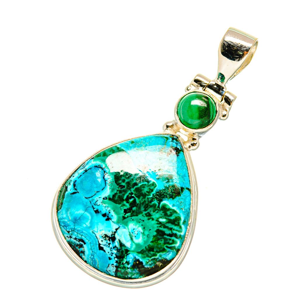 Malachite In Chrysocolla Pendants handcrafted by Anasilvercos - PD4986