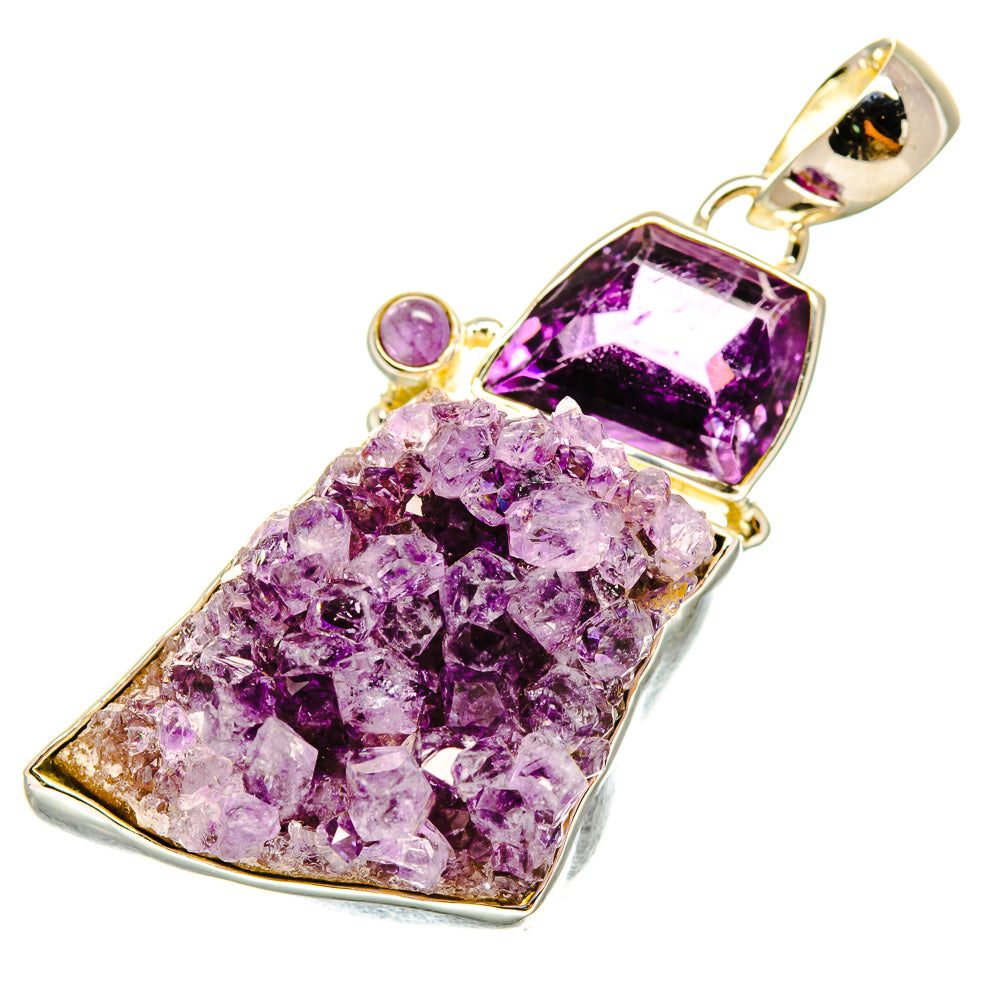 Amethyst Crystal Pendants handcrafted by Anasilvercos - PD5011