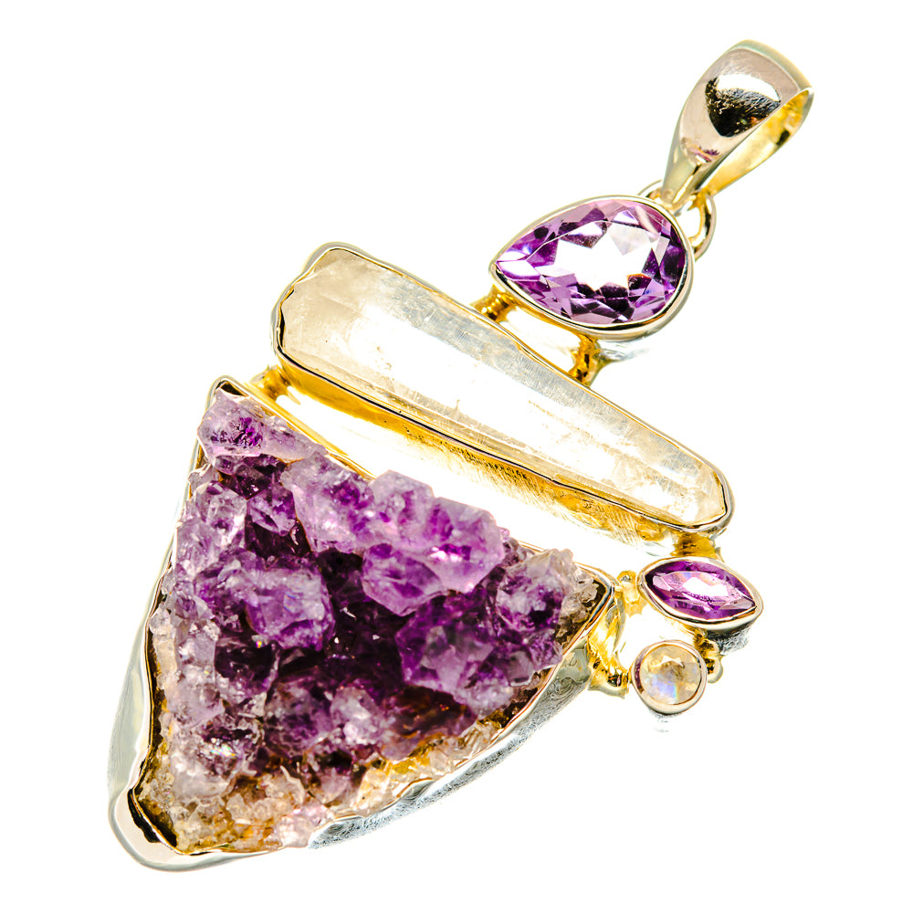 Amethyst Crystal Pendants handcrafted by Anasilvercos - PD5023