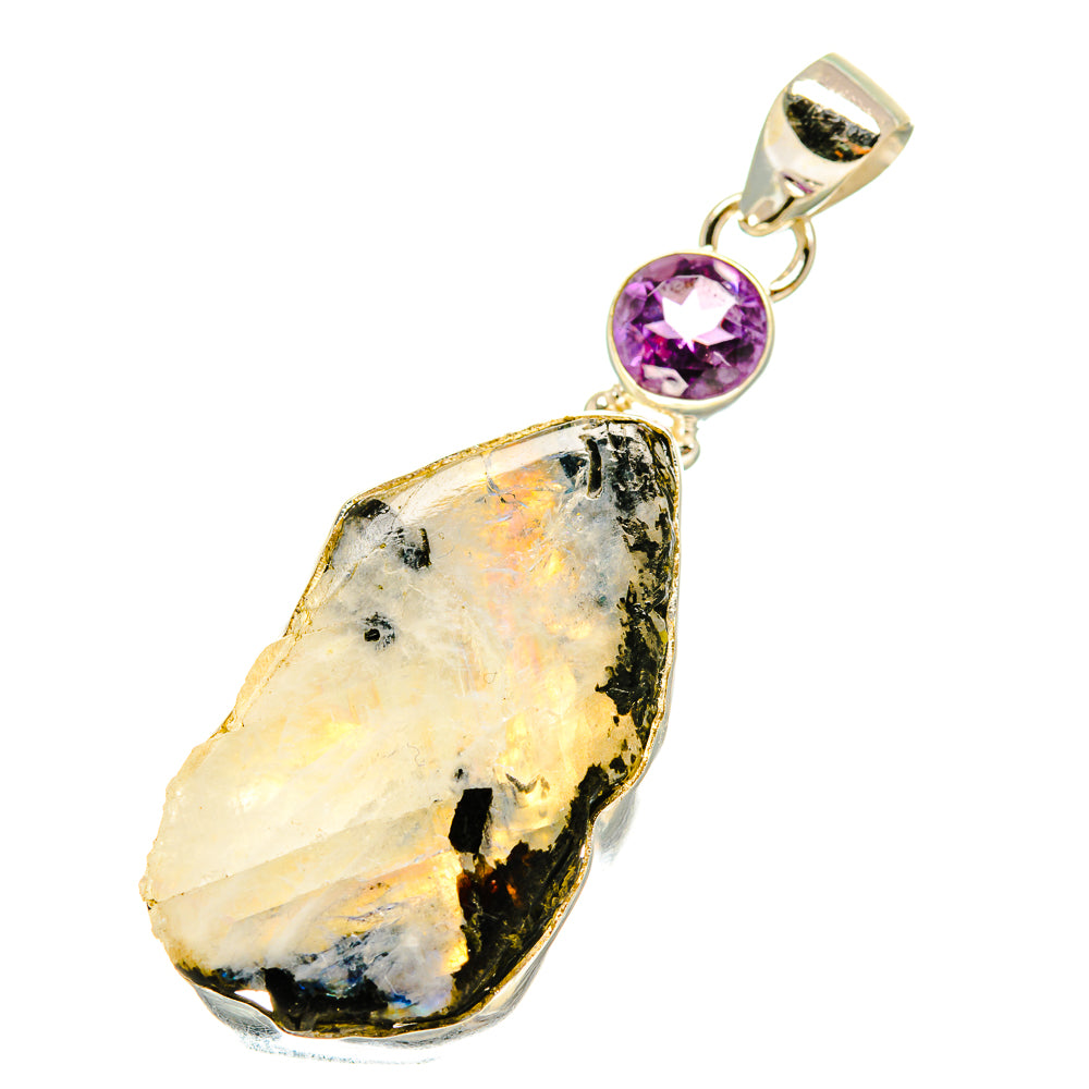 Rainbow Moonstone Pendants handcrafted by Anasilvercos - PD5128