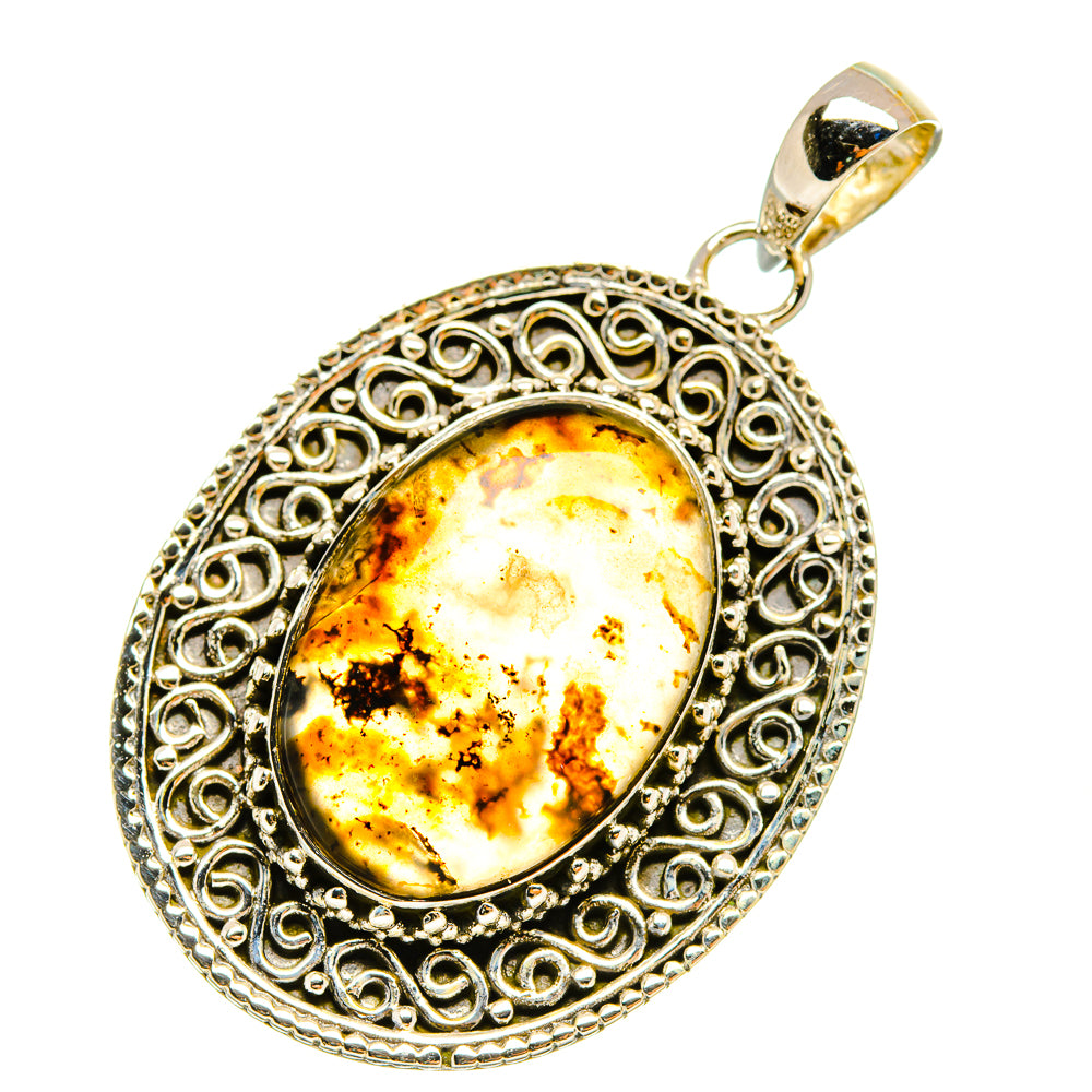 Plume Agate Pendants handcrafted by Anasilvercos - PD5146