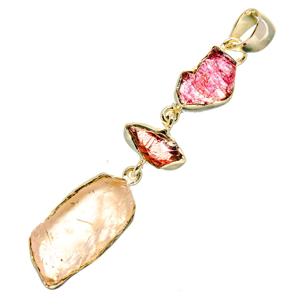 Rose Quartz Pendants handcrafted by Anasilvercos - PD5152