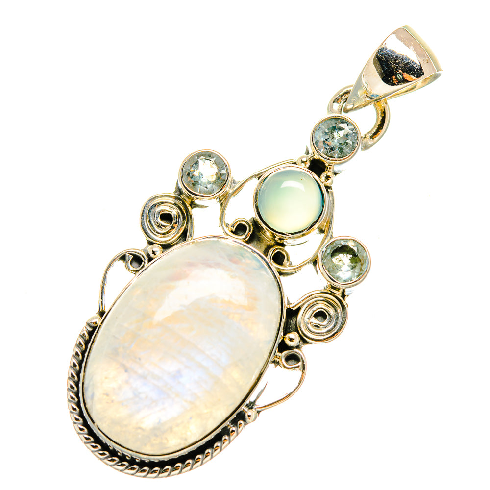 Rainbow Moonstone Pendants handcrafted by Anasilvercos - PD5181