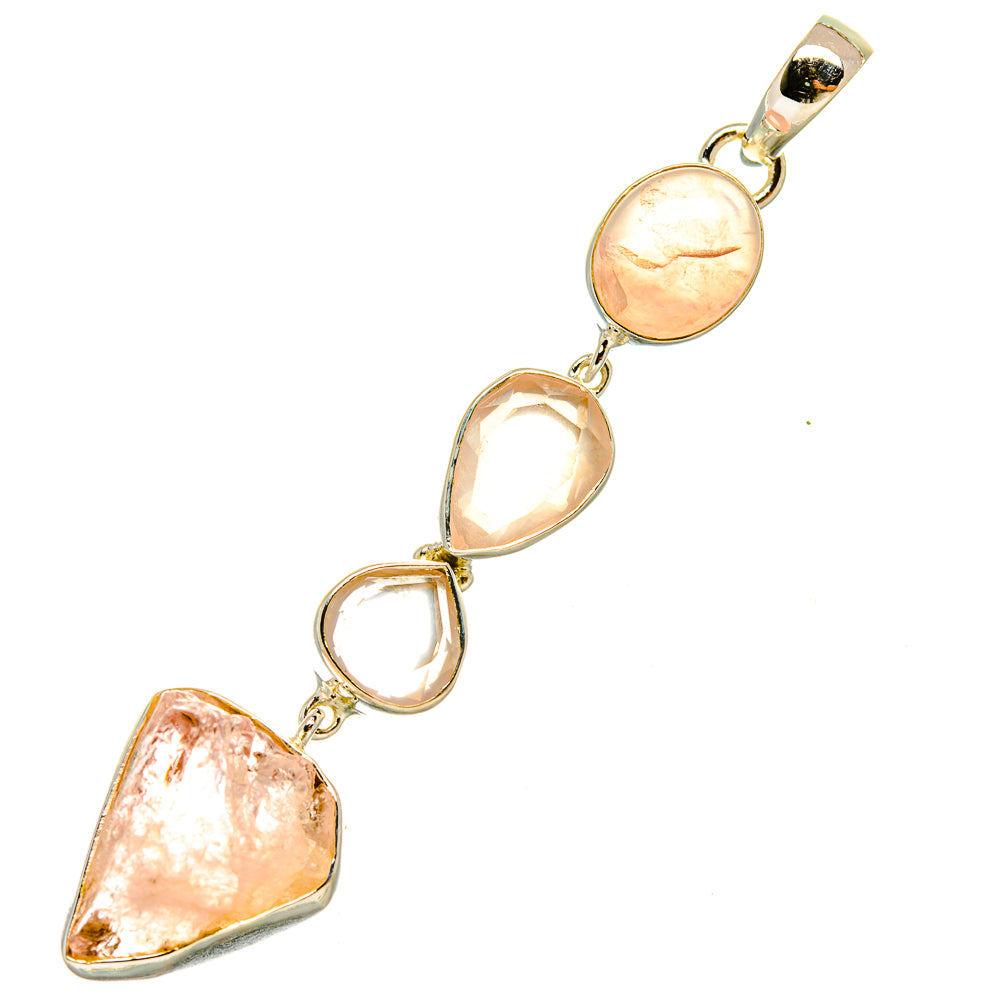 Rose Quartz Pendants handcrafted by Anasilvercos - PD5190