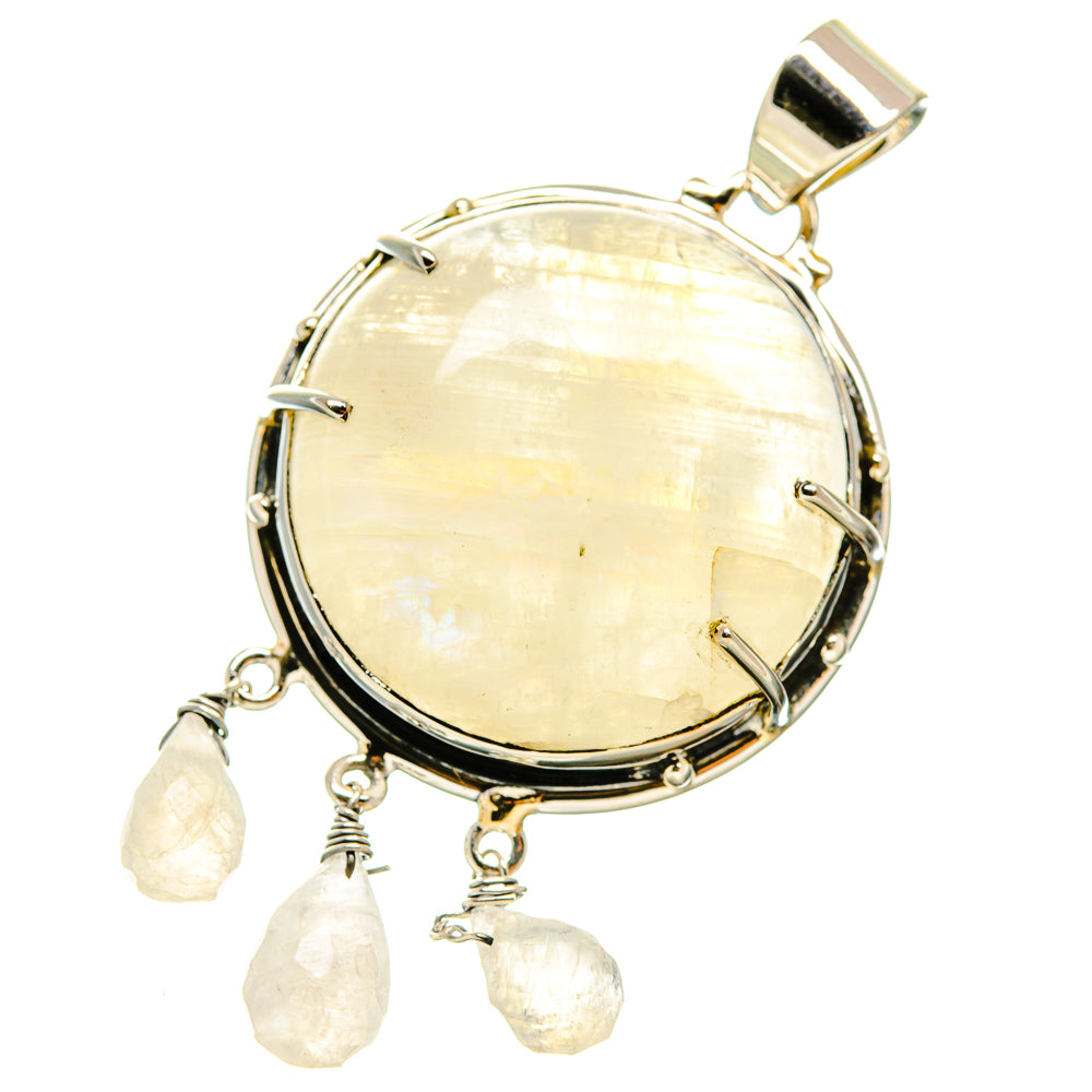 Rainbow Moonstone Pendants handcrafted by Anasilvercos - PD5206