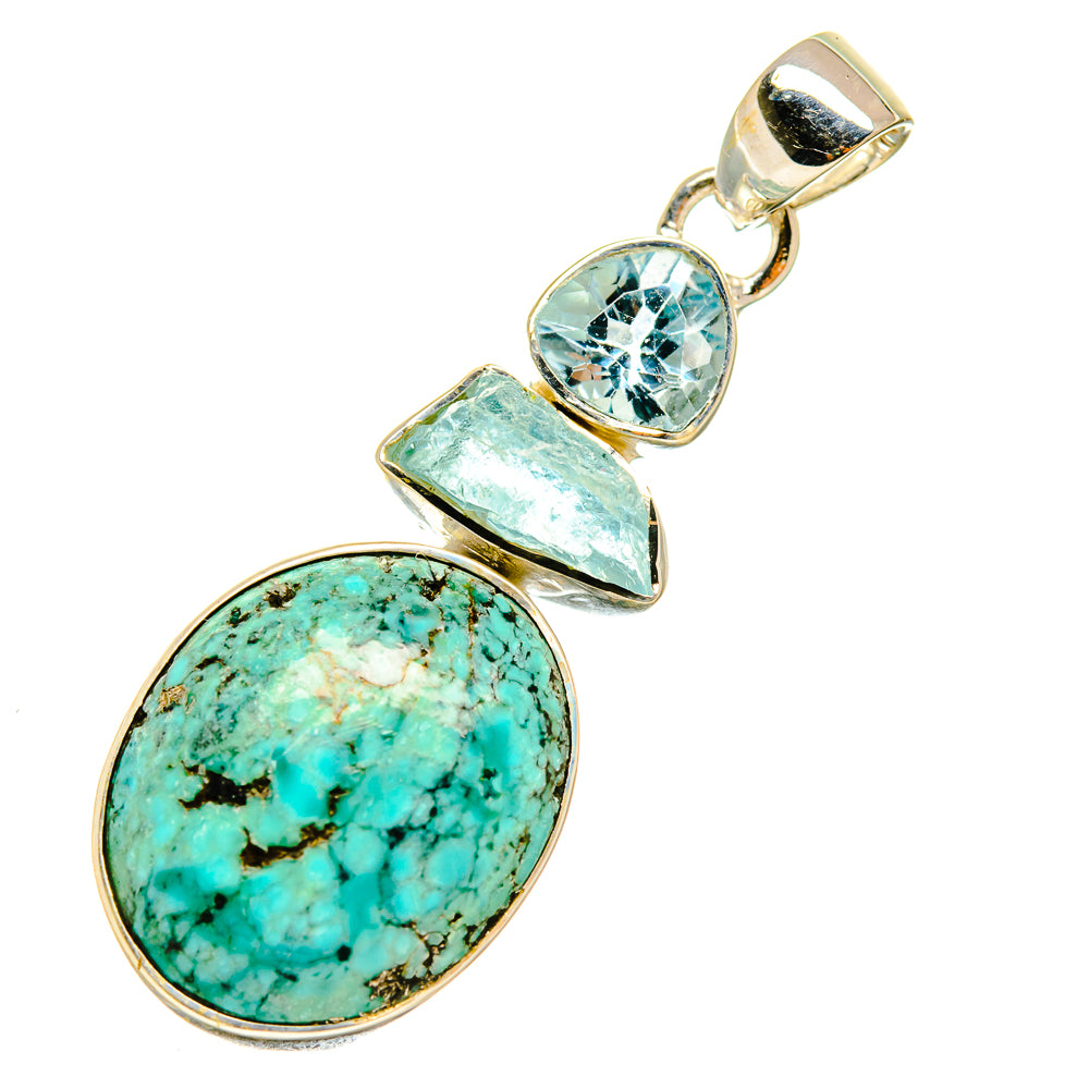 Tibetan Turquoise Pendants handcrafted by Anasilvercos - PD5224