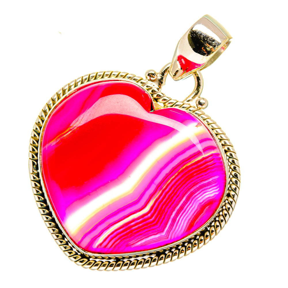 Pink Botswana Agate Pendants handcrafted by Anasilvercos - PD5227