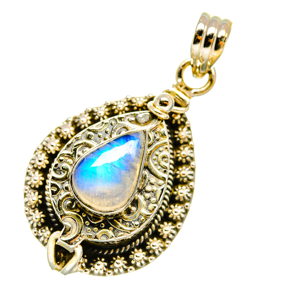 Rainbow Moonstone Pendants handcrafted by Anasilvercos - PD5237
