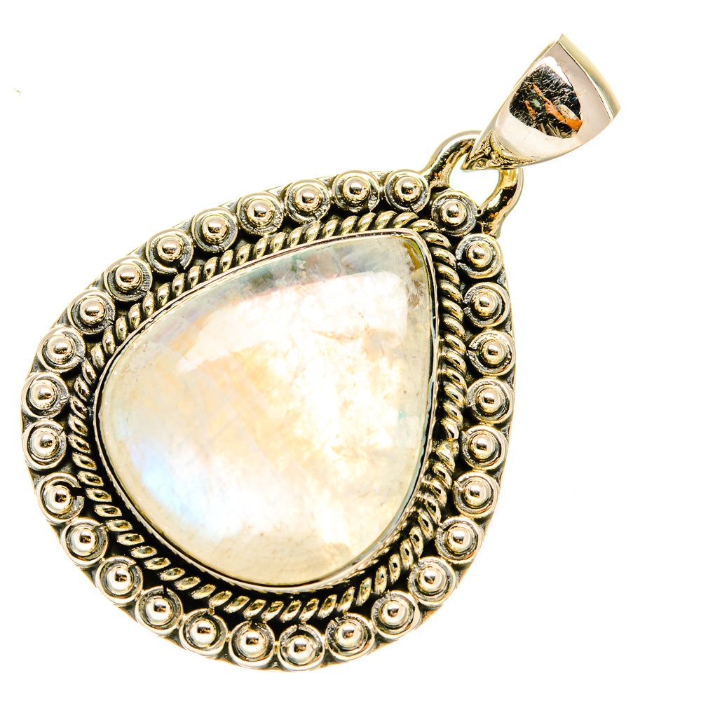 Rainbow Moonstone Pendants handcrafted by Anasilvercos - PD5251
