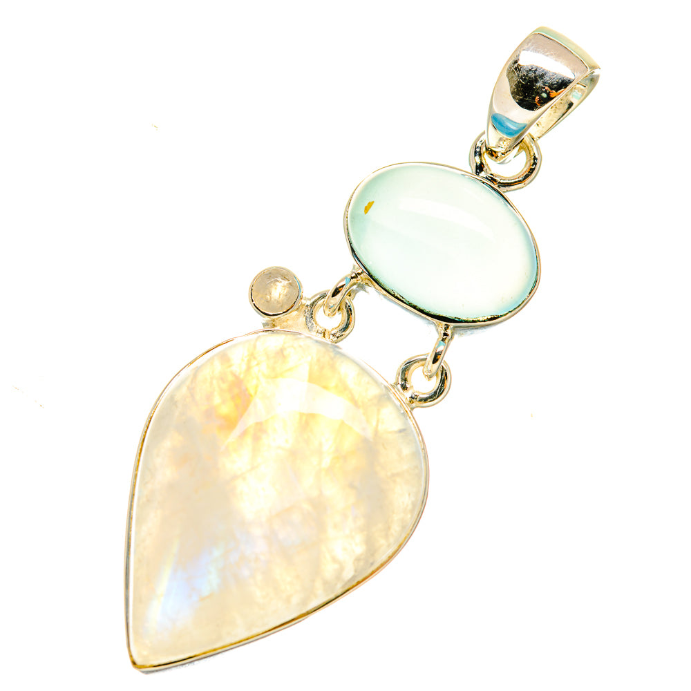 Rainbow Moonstone Pendants handcrafted by Anasilvercos - PD5253