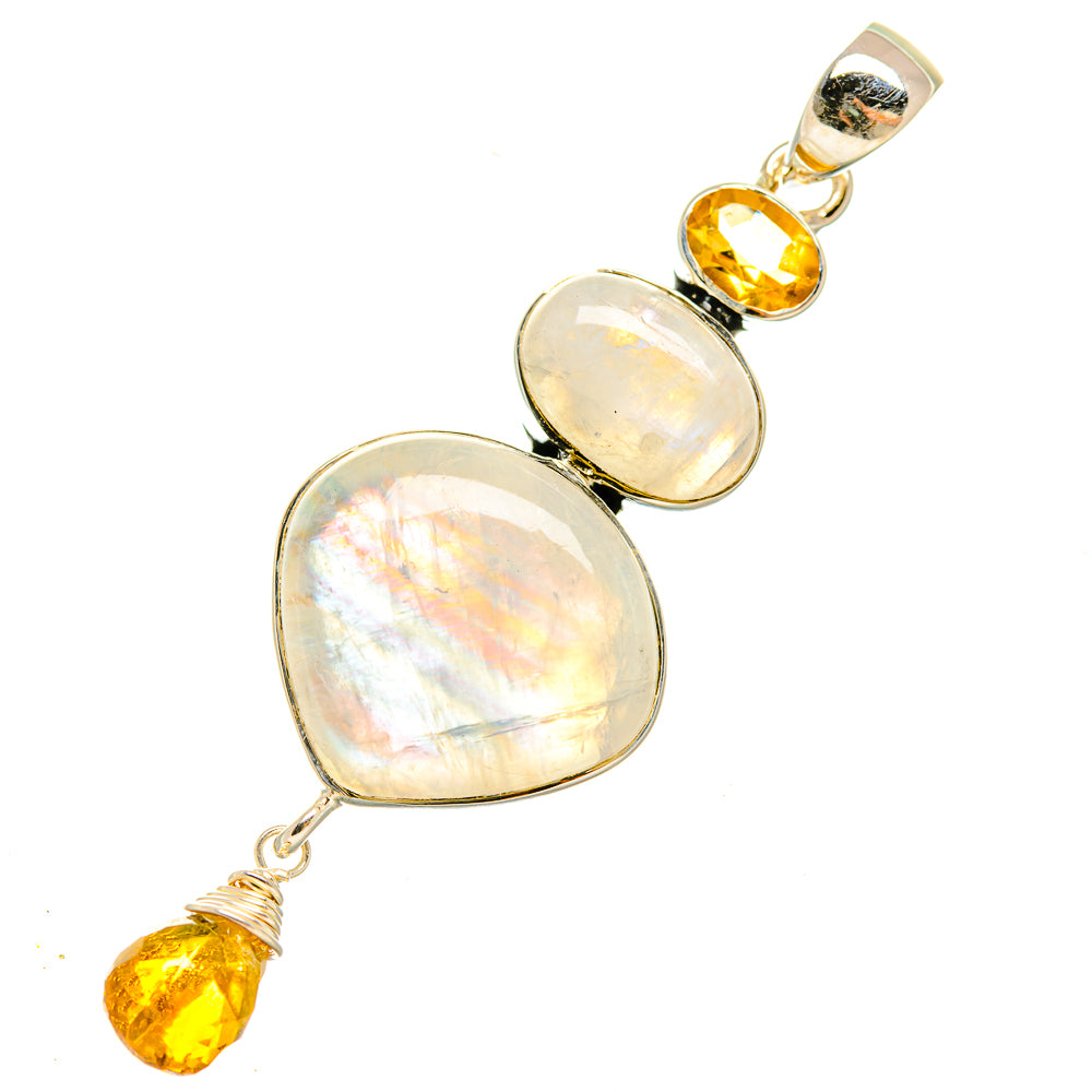 Rainbow Moonstone Pendants handcrafted by Anasilvercos - PD5284