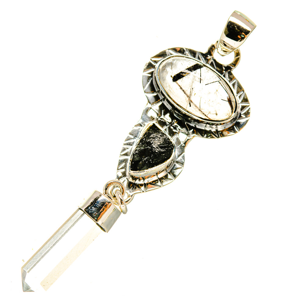 Tourmalinated Quartz Pendants handcrafted by Anasilvercos - PD5314