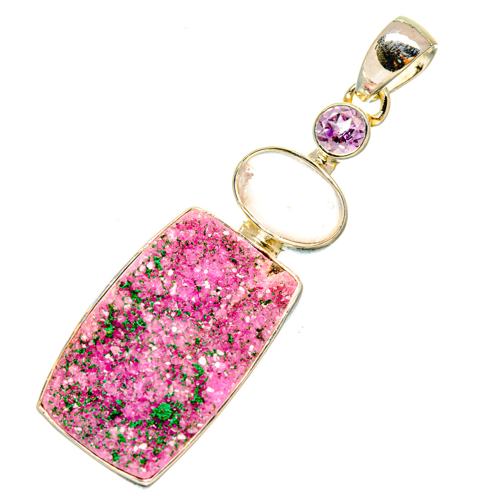 Cobalto Calcite Druzy Pendants handcrafted by Anasilvercos - PD5316