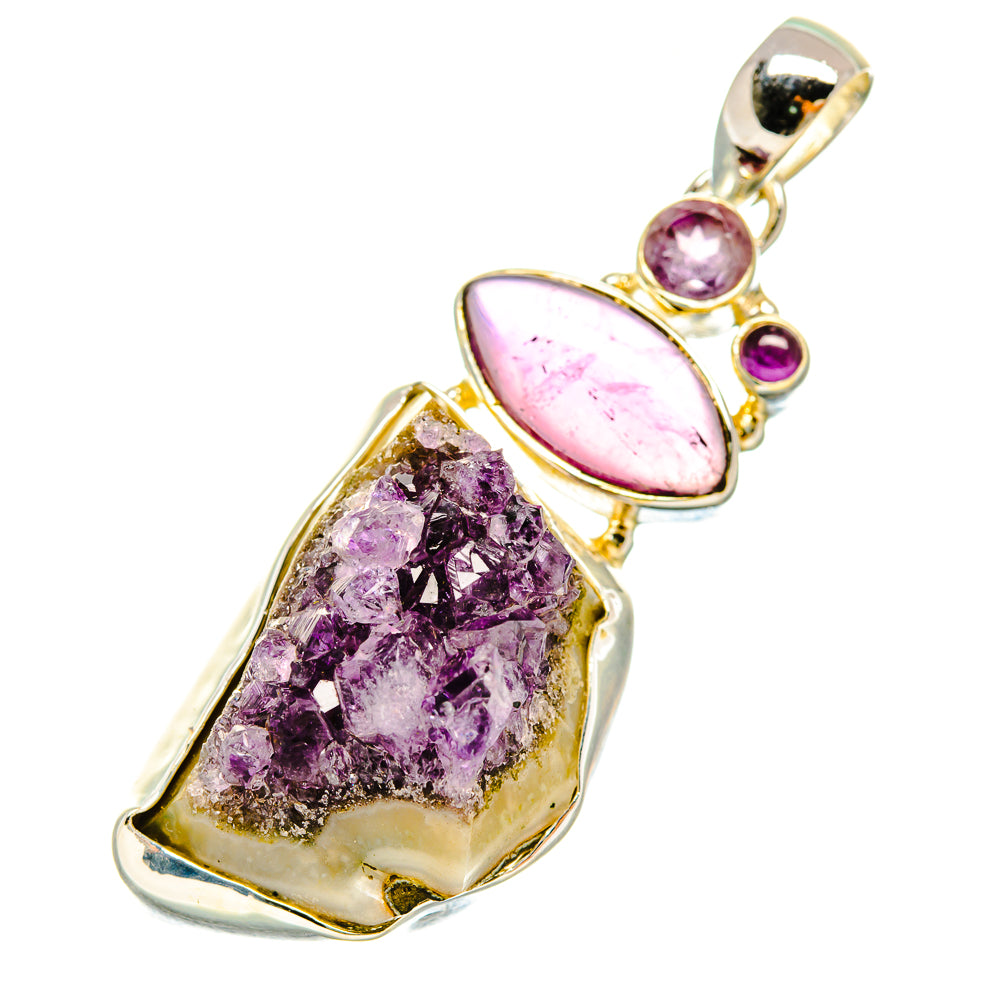 Amethyst Crystal Pendants handcrafted by Anasilvercos - PD5366