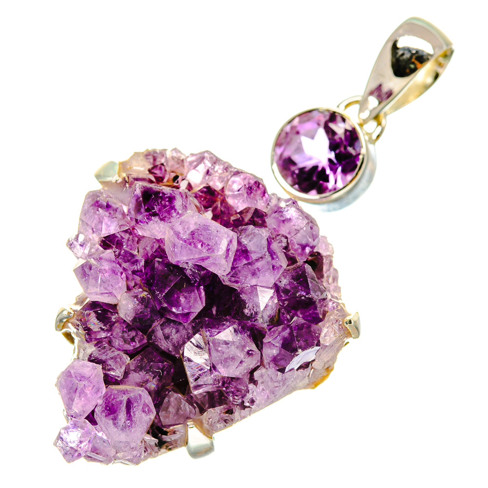 Amethyst Crystal Pendants handcrafted by Anasilvercos - PD5415