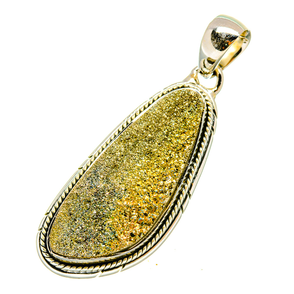 Spectro Pyrite Druzy Pendants handcrafted by Anasilvercos - PD5422