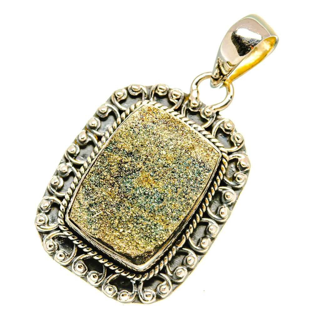 Spectro Pyrite Druzy Pendants handcrafted by Anasilvercos - PD5438 - Photo 2