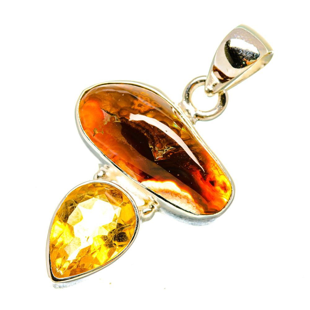 Mexican Fire Agate Pendants handcrafted by Anasilvercos - PD5466