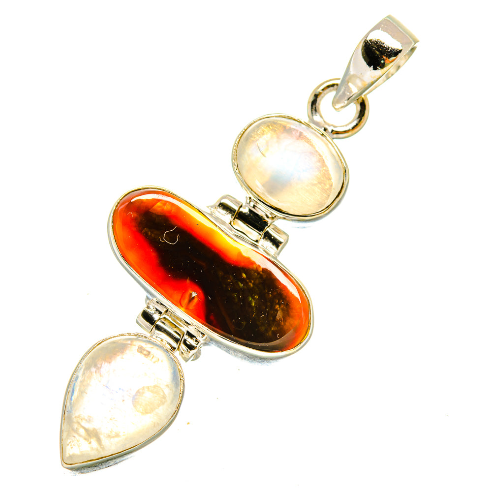 Mexican Fire Agate Pendants handcrafted by Anasilvercos - PD5468