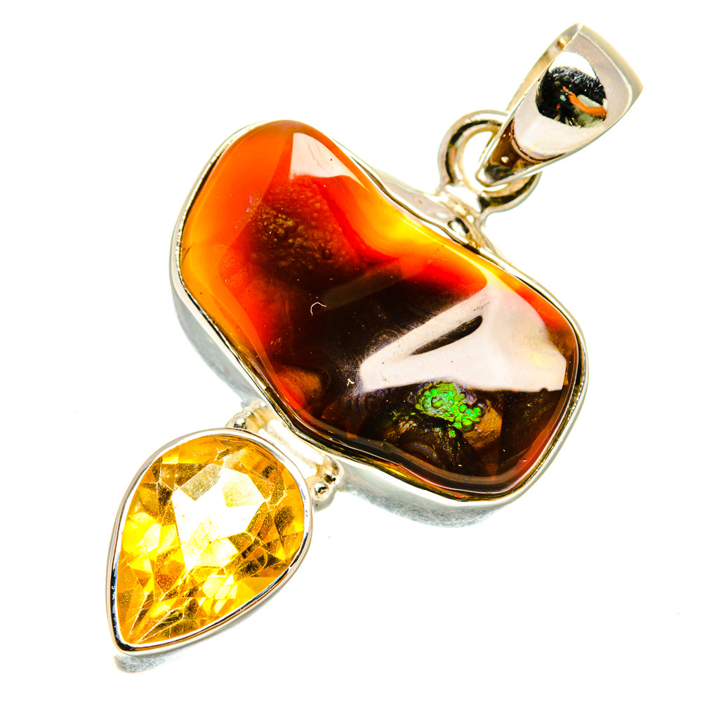 Mexican Fire Agate Pendants handcrafted by Anasilvercos - PD5469