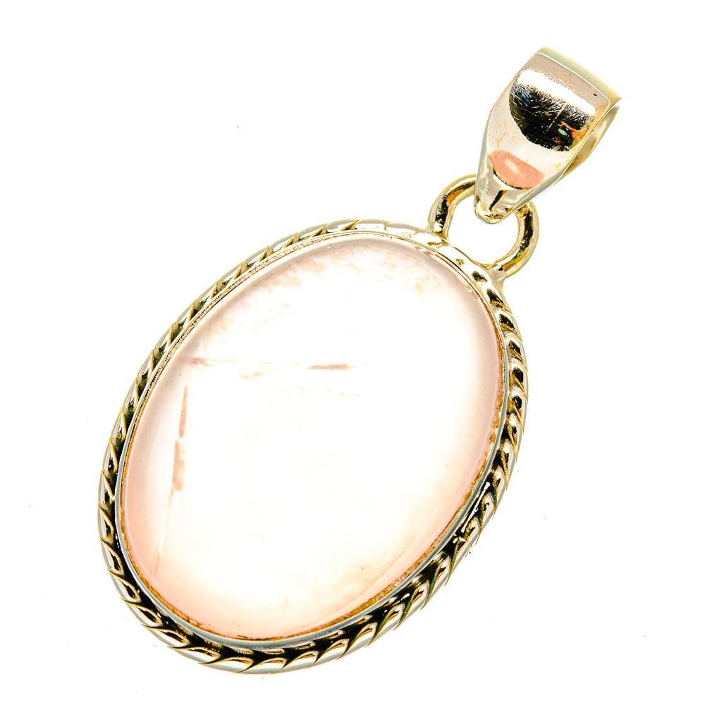 Rose Quartz Pendants handcrafted by Anasilvercos - PD5477