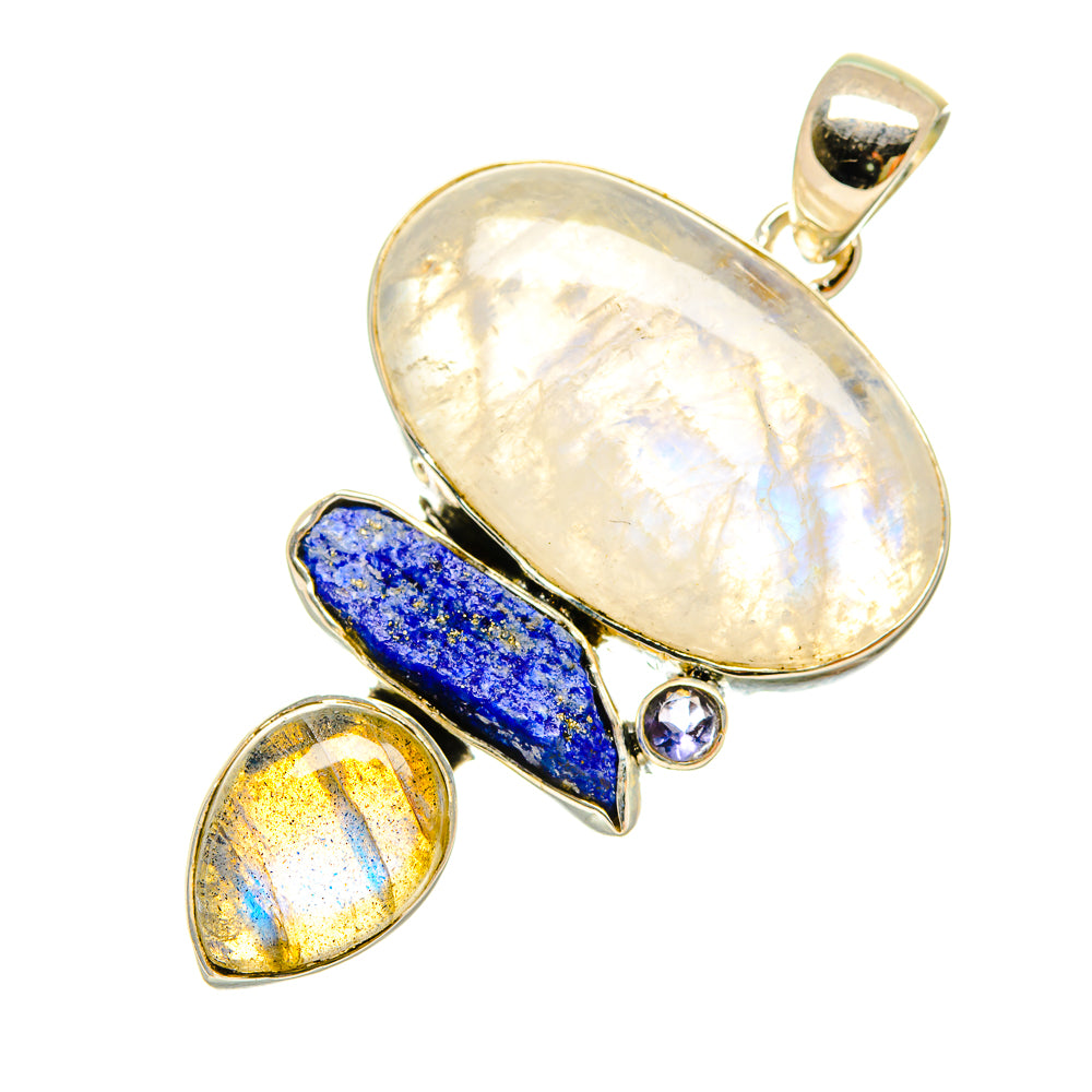 Rainbow Moonstone Pendants handcrafted by Anasilvercos - PD5508