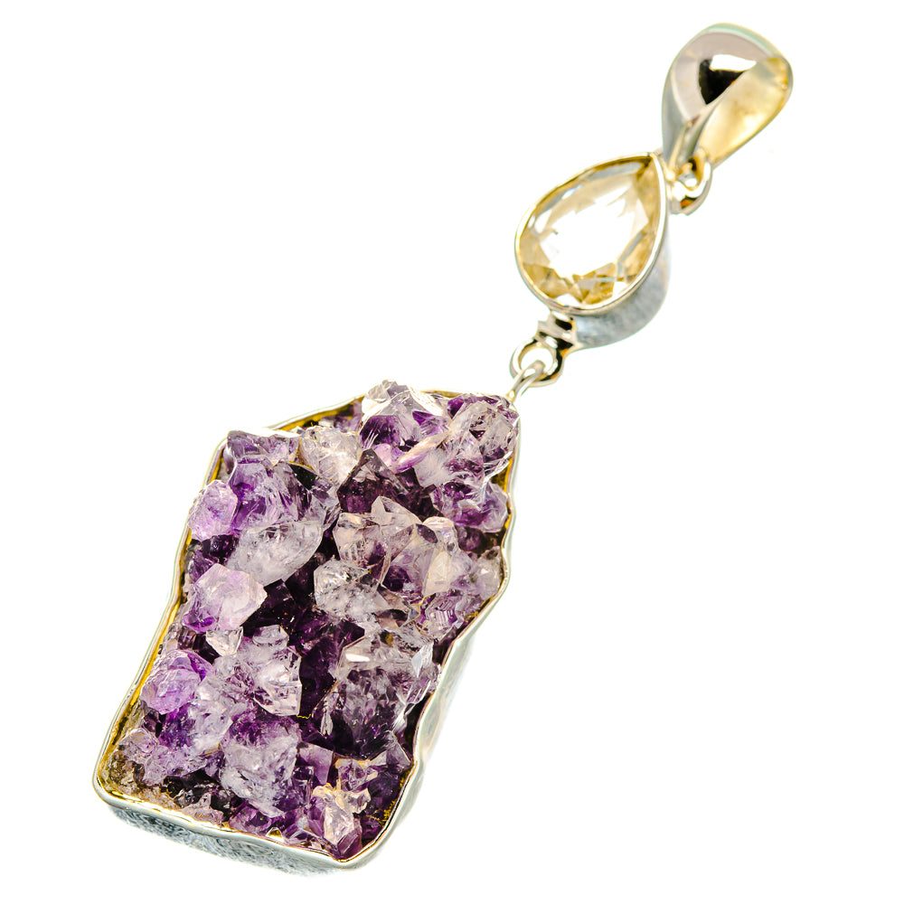 Amethyst Crystal Pendants handcrafted by Anasilvercos - PD5537