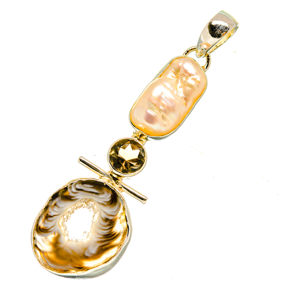 Coconut Geode Druzy Pendants handcrafted by Anasilvercos - PD5543