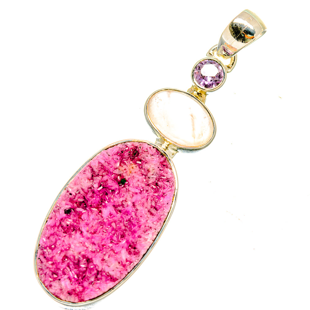 Cobalto Calcite Druzy Pendants handcrafted by Anasilvercos - PD5546