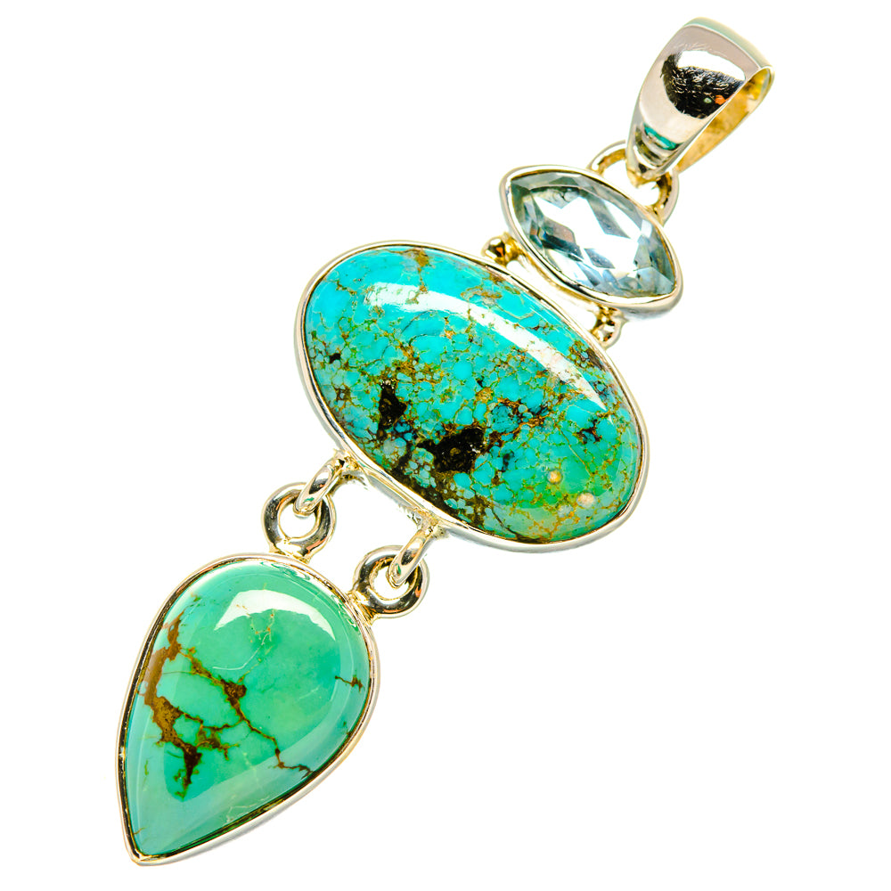 Tibetan Turquoise Pendants handcrafted by Anasilvercos - PD5578