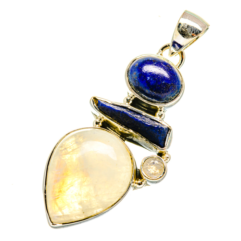 Rainbow Moonstone Pendants handcrafted by Anasilvercos - PD5582