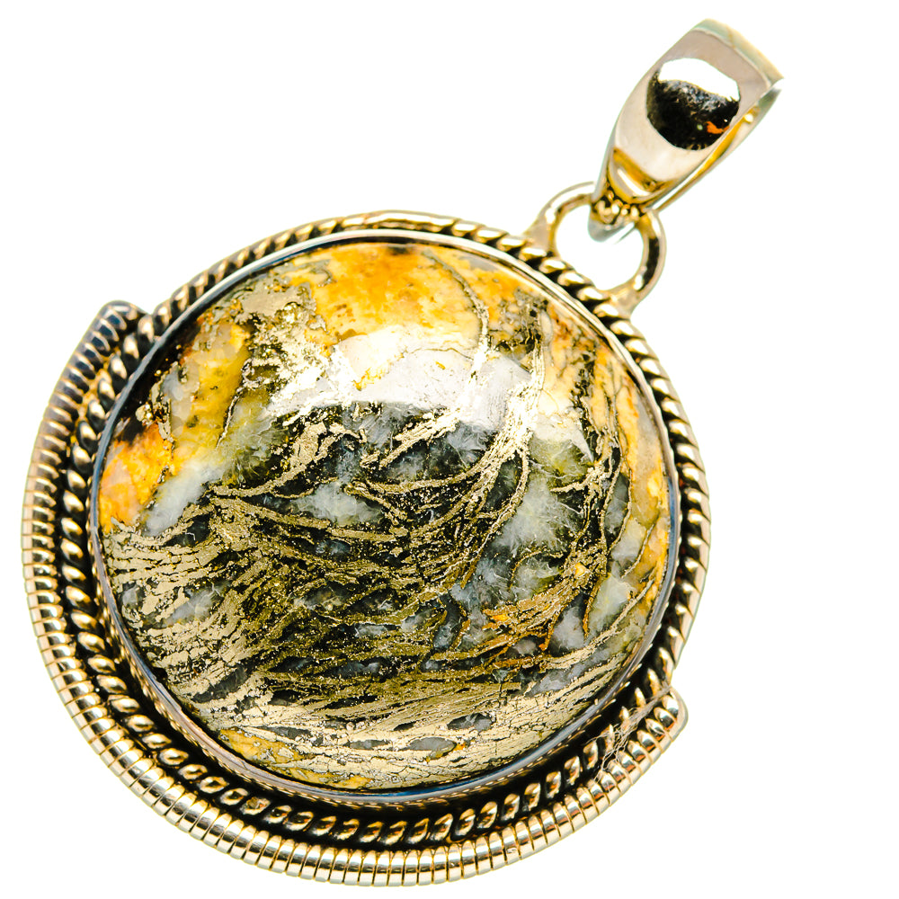 Pyrite Agate Pendants handcrafted by Anasilvercos - PD5601