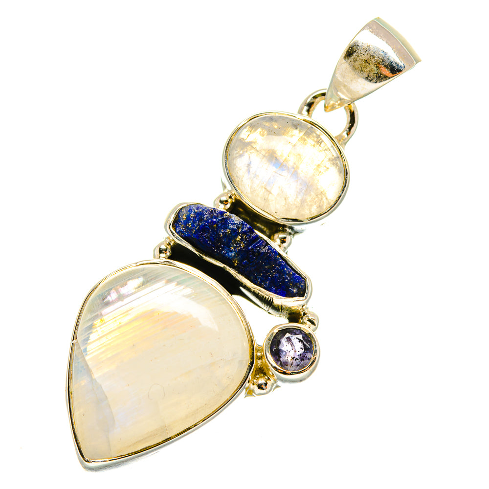 Rainbow Moonstone Pendants handcrafted by Anasilvercos - PD5614