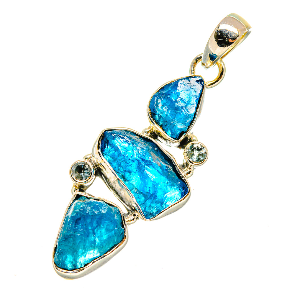 Blue Fluorite Pendants handcrafted by Anasilvercos - PD5615