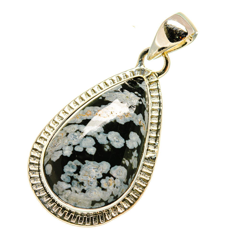 Snowflake Obsidian Pendants handcrafted by Anasilvercos - PD5625